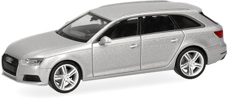 Herpa Modellauto Audi A4 Avant, eissilber, Miniatur im Maßstab 1:87, Sammlerstück, Made in Germany, Modell aus Kunststoff