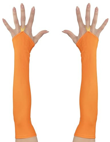 W WIDMANN MILANO Party Fashion - Fingerlose Satinhandschuhe, 80er Jahre, Accessoire zu Faschingskostümen
