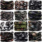 DEMIL Multifunktionales Sport-Stirnband, dehnbar, nahtlos, lässig, Schweißband, magischer Camouflage, Schal, Sturmhaube, Kopfbedeckung (12 Stück, Armee-Camouflage)