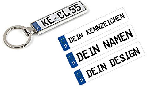 LEXTRADY Schlüsselanhänger mit Ihrem KFZ-Kennzeichen Plakette Aufkleber personalisiert Geschenk Mann Frau Freund Freundin Mama Papa