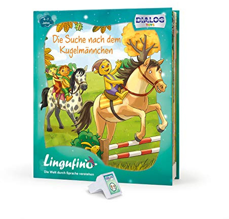 DIALOG TOYS DEDE-DT-LF04B Lingufino Erweiterungs-Set Die Suche nach dem Kugelmännchen mit Abenteuerbuch und Dialogmodul für den lingutastischen Kobold, der die Geschichte erzählt und echte führt
