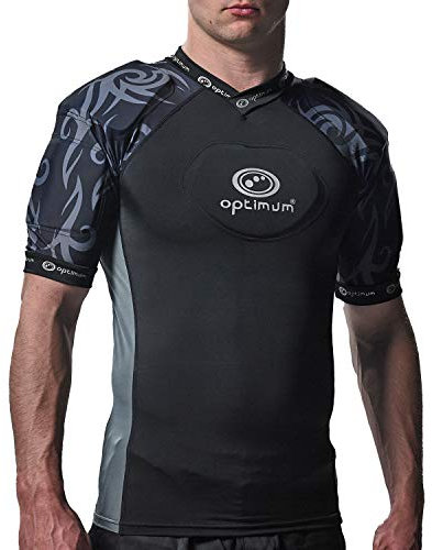 Optimum Razor Rugby Oberteil mit Schulterschutz, schwarz / silber, L