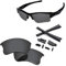 PapaViva Replacement Lenses & Rubber Kits for Oakley Flak Jacket XLJ OO9009 63mm Sunglass Solid Black Polarized