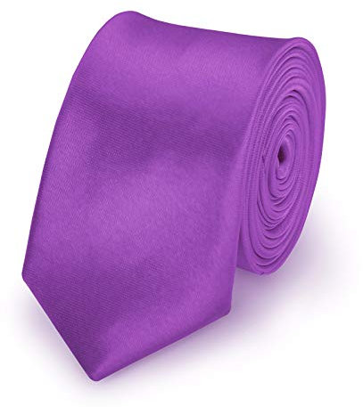 StickandShine hochwertige Satin Polyester Krawatte Lila schmale 5 cm Breite und 148 cm Länge
