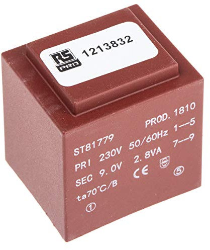 RS PRO Printtrafo, Trafo 230V ac / 1 x 9V ac 2.8VA 1 Ausg. 32.5mm x 27.5mm x 34.5mm 140g PCB-Montage