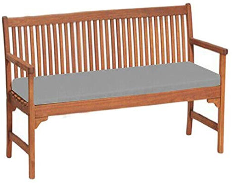 Gr8 Garden Patio Bench Pad Outdoor Waterproof Water Resistant Fabric 2 Seater Furniture Swing Seat Hammock Thick Pillow Cushion[Grey]