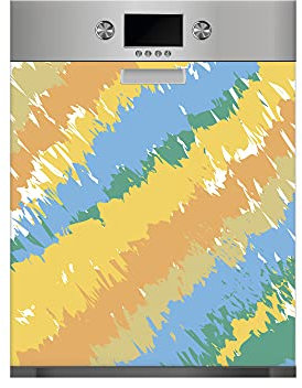 Oedim Vinile per lavastoviglie vintage colori, vinile decorativo per lavastoviglie, decorazione per cucina, adesivo lavastoviglie