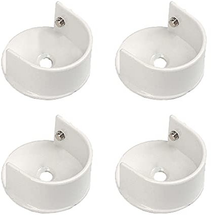 Lot de 4 Support de Plafond Réglable pour Tringle à Rideau 28 mm Alliage Forme de U Support Barre Penderie Support de Fixation pour Armoire de Rideau de Douche Extrémité Bride Supports