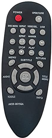 AULCMEET AK59-00156A Télécommande de Rechange Compatible avec Samsung DVDE360 DVD-E360/XU DVD-E360 DVD-E350 DVD-E370 DVD-E365 DVD-E360/ZA DVD-E360K Lecteur DVD Home Cinéma