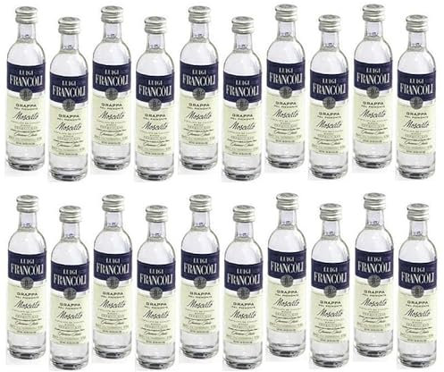LUIGI FRANCOLI GRAPPA MOSCATO DEL PIEMONTE MIGNON 20 BOTTIGLIETTE 50 ML