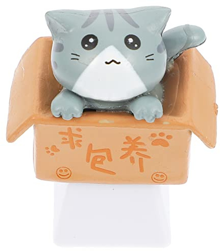 Cat Keycap ESC Keycaps DIY Cartoon Anime Keycap Ersatzunterbeleuchtung Keycaps für Mechanische Tastatur Schlüsselkappe Dekorationen Grau