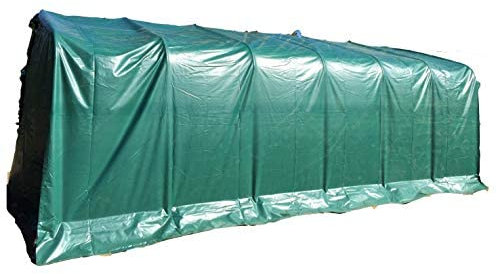 Ambisphere Professional Garage Carport, 3.3 x 4.8 m, With 550 g/m² PVC Tarpaulin and Steel Tube Construction, UV-Resistant and Fire-Retardant Tent in Green