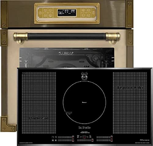 Kaiser Herdset EH 6726 ElfAD + KCT 97 FI La Perle, Retro Einbau Backofen 80L, Elektro Backofenset – 11 Betriebsfunktionen + Einbau Induktions Kochfeld 90 cm, Schwarzes Glas mit Facette