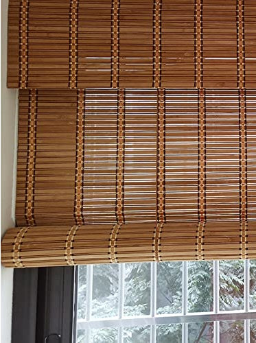 limiao123 Retro Bambus Rollo Jalousine Bambusrollo,45-140cm Breit Bambus Raffrollo,Natürliche Bambus-Rollo Raffrollo, Bambusrollo Schnurzug Sichtschutz Jalousie (100x200cm(39x79in))