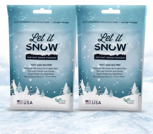 Let it Snow Instant Snow - Premium Kunstschnee Deko - Künstlicher Schnee – Fluffy Slime - Urlaubs- und Winter Deko