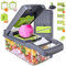 Vegetable Chopper Dicer 13-in-1 with 7 Blades Veggie Chopper with Container Onion Cutter Mandoline Slicer for Kitchen Egg Cheese Fruits Salad Potato Carrot Garlic (Grey)