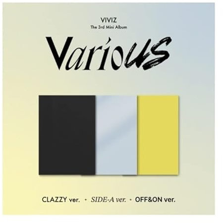 VIVIZ VarioUS 3rd Mini Album Photobook Random Version CD + 60p PhotoBook + 1ea Lyrics Zeitung + 1p Personal Only Card + 1p Folding PhotoCard + 3p PhotoCard + 1ea 3Cut Film Photo + 1ea Sticker +