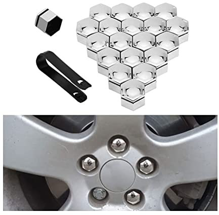 20 Stücke Auto Radschraubenkappen für Smart fortwo forfour 453 451 450, Auto Mutter Rad Auto Hub Schraube Schutz Diebstahlschutzkappe Zubehör,C/Sliver-21mm