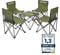 Kirkjubøur® Stjärna 5er-Set Campingstühle mit Tisch wasserabweisender Outdoor Camping Möbel Set für Festivals, Zelten, Angeln (Grün)
