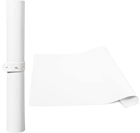 LIONVISON Nail Arm Rest Mat, Foldable and Washable Nail Cushion Table Pad, Double-sides Soft White Microfiber Leather Manicure Desk Mat for Nail Art Pillow Salon Technician Accessories