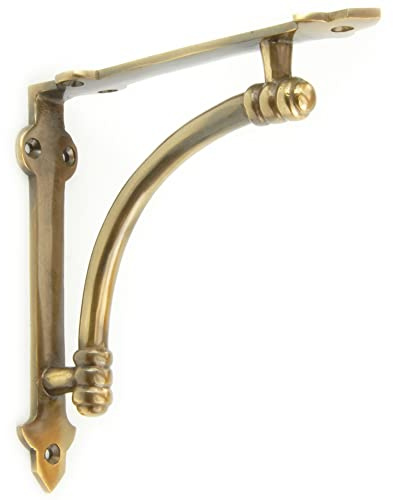 Regalhalterung aus massivem antikem Messing, Vintage, Industrie, Albion
