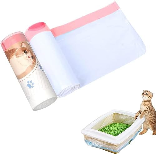 Cat Litter Box Liners Small 12 Count Drawstring Extra Durable Pet Cat Pan Liners Cat Waste Litters Bags Kitty Litter Box Bag Pet Cat Supplies 29.13 * 17.71 (12)