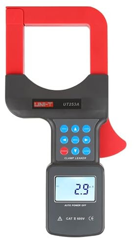 UNI-T UT253A Large Diameter Clamp Leakage Current Meter, 1200A Leak Clamp Meter Data Storage LCD Backlight RS-232 Data Transfer