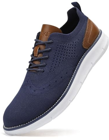 SVNKE Zapatos de Cordones Zapatillas de Vestir Clásico Oxfords Formales Derby para Hombre Boda Negocios Azul 42