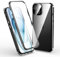 CeeEee Magnetische Schutzhülle für iPhone 15, transparent, 360 Grad, schützende Metallabdeckung mit Kamera und Displayschutz, Schnalle, Schwarz