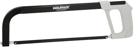 WOLFPACK LINEA PROFESIONAL Bügelsäge Stahl mit Griff aus Aluminium, verstellbarer Winkel, schneidet Stahl, Aluminium, Holz, Kunststoff, Kupfer