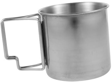 Mikinona Edelstahl Campingbecher Mit Klappbarem Griff Unzerbrechlicher Trinkbecher Für Outdoor-aktivitäten Für Bier Wasser Kaffee Und Mehr Praktischer Campingbedarf Für Unterwegs