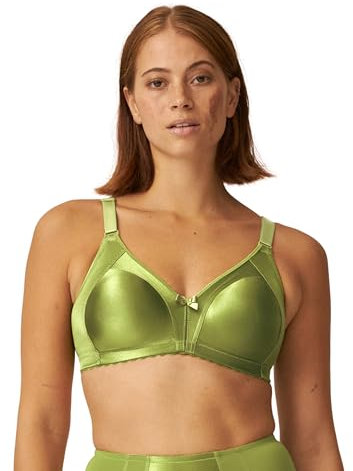 Naturana® Minimizer Bra - Wireless [Cup B-G] | Maximum Support with Cut Design & Wide Straps | Elegant Minimizer Bra for a Visually Smaller Cup Size 36 Moss F
