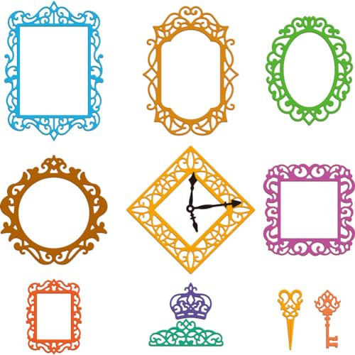 GLOBLELAND Vintage Spitzenrahmen Stanzformen Für Die Kartenherstellung Metall Retro Bordüren Metall-Stanzformen Vorlagen Für Scrapbooking Tagebuch Prägung Papier Basteln Dekor