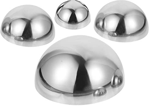 VANZACK Garten- – 4 Silberne Deko-Kugeln – Große Blickfang – Verleihen Sie Ihrem Garten und Ihrer Heimdekoration Stil