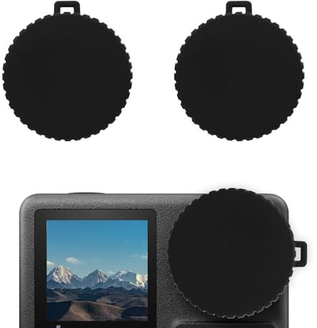 2 Stück Objektivdeckel für DJI Osmo Action 4 und Action 3, Schwarzer Objektivschutz Flexibler Objektivdeckel Schutzzubehör Kompatibel mit DJI Osmo Action, Verhindert Kratzer und Staub