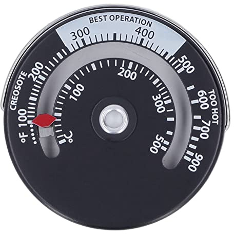 Magnetisches Ofenthermometer, Holzofenthermostat mit Magnetischer Platte, Hochgenaues Messgerät für Kaminthermometer, Herd, Küchenutensilien und Gadgets, 0–500 ℃, Zifferblatt aus