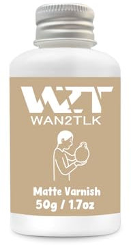 50ml Air Dry Clay Glaze, ton glasur ohne brennen, tondicht für lufttrocknenden ton, wasserdicht, kratzfest, Farbloser Varnish mit Matte Effekt für Töpferei (Matte klarlack)