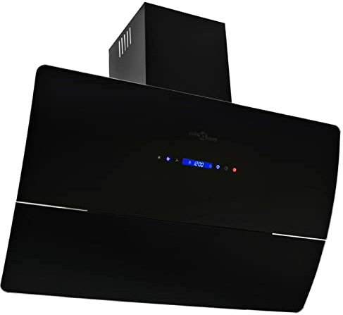 Mengtu Mobili Cappa Aspirante a Muro Aiaio Inox 756 m³/h 90cm Nera, Mobili per Casa Interno Esterno Soggiorno Camera da Letto Decorazione da Mobili Camera