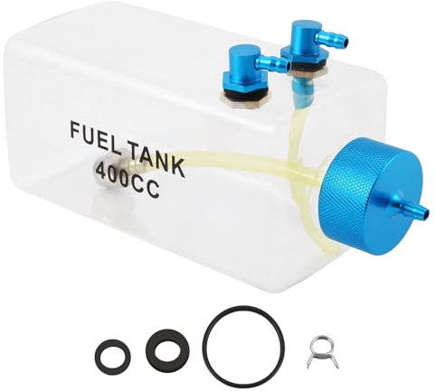 Netoches Depósito de Combustible Gasolina Botella de Plástico Transparente 400CC CNC para Avión RC Gas y Nitro
