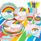 Vajilla de Arcoiris para Niñas,141pcs Juego de Vajilla de Fiesta Arcoíris Incluye Platos Arcoiris Cumpleaños Servilletas Vasos Mantel Arcoíris etc Vajilla de Cumpleaños Arcoiris (20 Invitados)