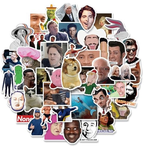 AUCEKO 200PCS Multicolor Cartoon Meme Stickers, Trendy Vinyl Stickers for Laptop, Water Bottle, Skateboard, Car, Bike, Wall