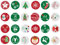 Adventskalender Aufkleber, 24 Adventskalender Sticker, 24 Verschiedene Adventskalender Zahlen Aufkleben, Countdown-Festtagskarten-Versiegelungsetiketten Für Die Feiertage