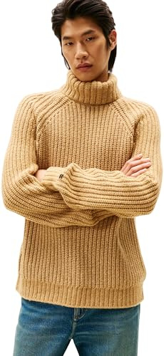 Tommy Hilfiger Men's 2-Tone Chunky Rib Roll Neck Mw0mw28110 Pullover Sweater (Pack of 1)