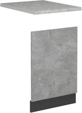 Vicco Frontal para lavavajillas R-Line, Hormigón, 45 cm, ET Mármol