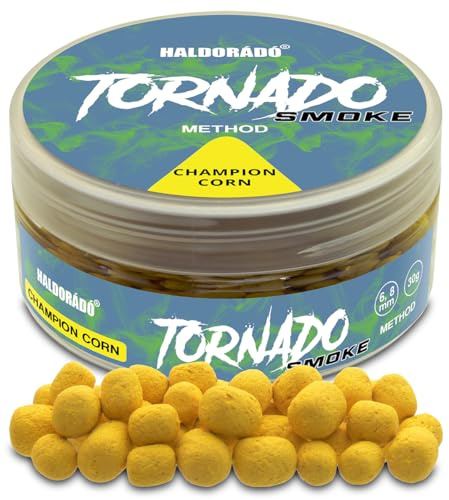 Haldorado Tornado Smoke Method Karpfenköder, Champion Corn Geschmack, 6-8 mm Pellets, 30 g