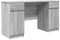 vidaXL Grey Sonoma Writing Desk - Engineered Wood 140x49x76cm - Study/Office Desk with Storage Compartments & Shelves