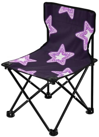 Chaise de camping rose à paillettes avec sac de transport pour adultes