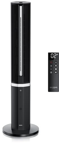 Brandson - Turmventilator mit Wasserkühlung – Preisträger 2025 - Luftkühler inkl. Luftbefeuchter - DC-Motor sehr leise – 12 Geschwindigkeiten - Fernbedienung