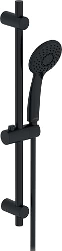 JACOB DELAFON Conjunto de ducha negro completo Incluye ducha de mano (3 salidas de agua) ajustable en altura, barra negra y flexible negro Kit de ducha completo ÓSCAR E29848-BL