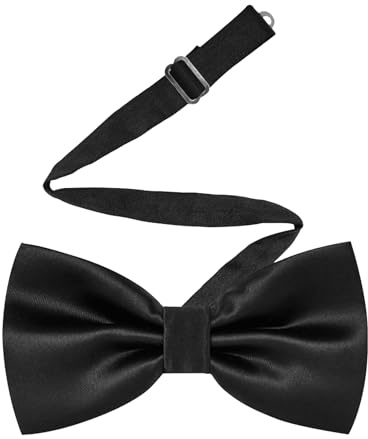 Pence & Moon Collective Men's Pre-Tied Black Bow Ties for men, Satin Tux Bow Tie, Adjustable Formal Neck Bow Ties for Parties, Wedding